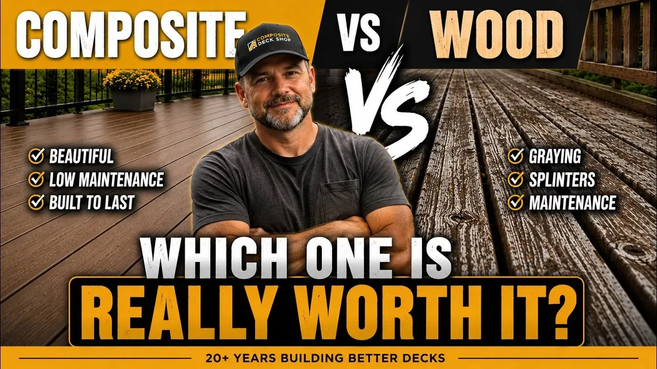 Video thumbnail: Composite vs Wood Decking: Which Is the Better Long Term? 20+ Year Deck Builder Explains